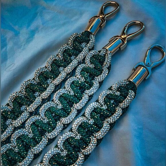 Crystal Rhinestone Braided Cobra Sparkly Handbag Strap Detachable Purse Strap - Picture 3 of 4